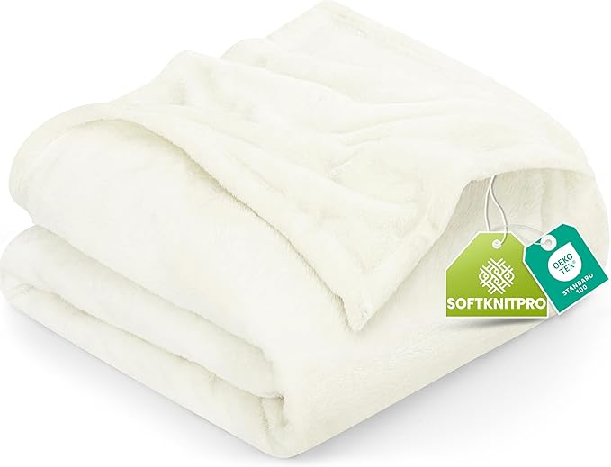 Utopia Bedding Ultra Soft Fleece Bed Blanket Queen Size Ivory | Microfiber by UTOPIABEDDING