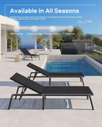 Ciokea Aluminum Chaise Lounge Ourdoor, Foldable & Assemble Free Outdoor Lounge - Image 6