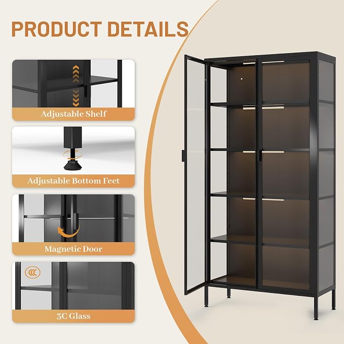 Eltean 71" H Display Cabinet - Image 6