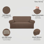 Easy-Going Stretch Oversized Loveseat Couch Covers Washable Brown | 1-Piece - Image 3