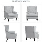 Accent Chair for Living Room, Mid Century Modern Upholstered Armchair, Wingback - Image 9