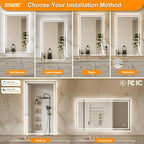 ENZE 28"x 48" Smart Lighted Bathroom Mirror - Image 8