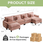Oprisen 154" Modular Sectional Sofa, Comfy Cloud Couch Sectional Sofa - Image 2