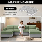 UNBBRRL 10 Pieces Stretch Sofa Cushion Covers - Image 2