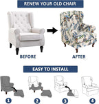 HAOYONG Wing Chair Slipcovers Stretch Wingback Chair Covers Printed 2 Pieces - Image 6