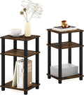 Furinno JUST Side Table Set of 2, 3-Tier Open Shelf End Table, Toolless by Furinno-FitsYourSpaceFitsYourBudget