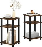 Furinno JUST Side Table Set of 2, 3-Tier Open Shelf End Table, Toolless by Furinno-FitsYourSpaceFitsYourBudget