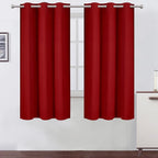 Red Blackout Curtains 40 x 63 Inch Length/Set of 2 Curtain Panels/Thermal by Lemomo