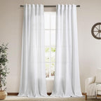 White Linen Curtains 90 Inches Long by Nanspring