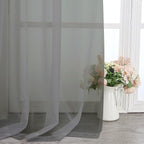 Chyhomenyc Charcoal Grey Sheer Scarf Valances - Image 4
