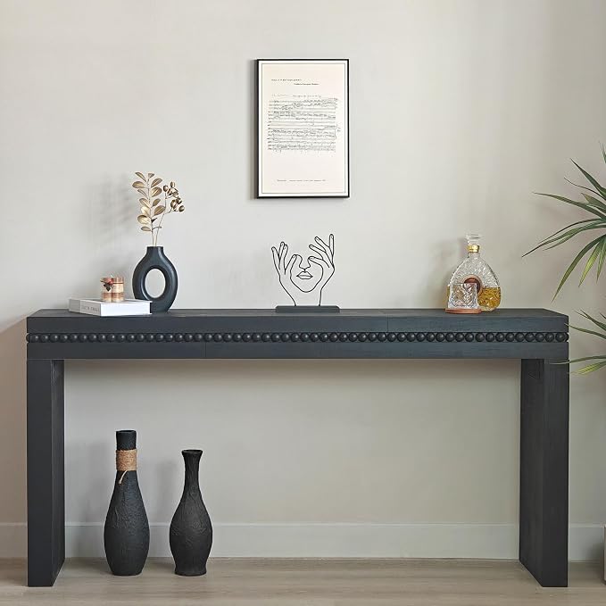 64" Console Table for Living Room, Long Sofa Table Behind Couch by HanStrong