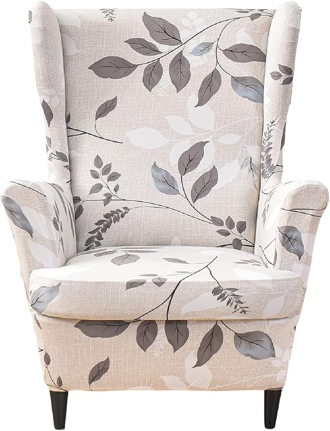 KRFOONN Wingback Chair Covers Slipcovers 2 Piece Stretch Wing Chair Covers by KRFOONN