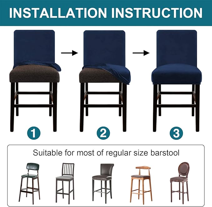 Turquoize Bar Stool Covers 2 Pack Bar Stool Covers - Image 5