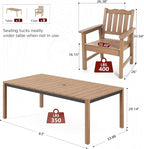 Stoog 7-Piece All-Weather Patio Dining Set, HIPS & Aluminum Outdoor Table - Image 3