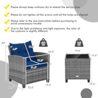 HAPPYGRILL 3 Pieces Patio Conversation Set, Outdoor Furniture Set PE Rattan - Image 7