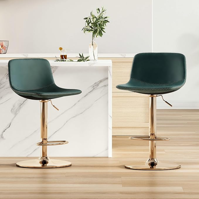 Adjustable Bar Stools Set of 2, Mid Century Modern Swivel Bar Stools, by Soohowfurniture