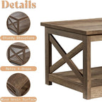 AMERLIFE 3-Piece Farmhouse Table Set Includes Coffee Table& Two End Tables - Image 7