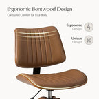 HULALA HOME Faux Leather Home Office Chair - Image 5