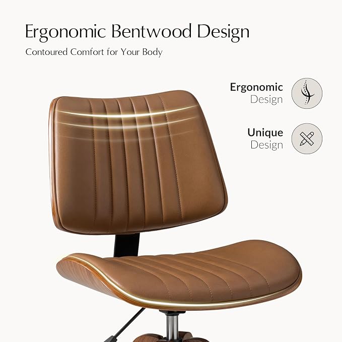 HULALA HOME Faux Leather Home Office Chair - Image 5