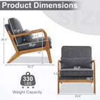 Karl home Mid-Century Modern Accent Chair, Living Room Chairs - Image 2