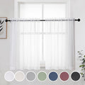 Short White Sheer Curtains 36 Inches 2 Panels Set by OWENIE