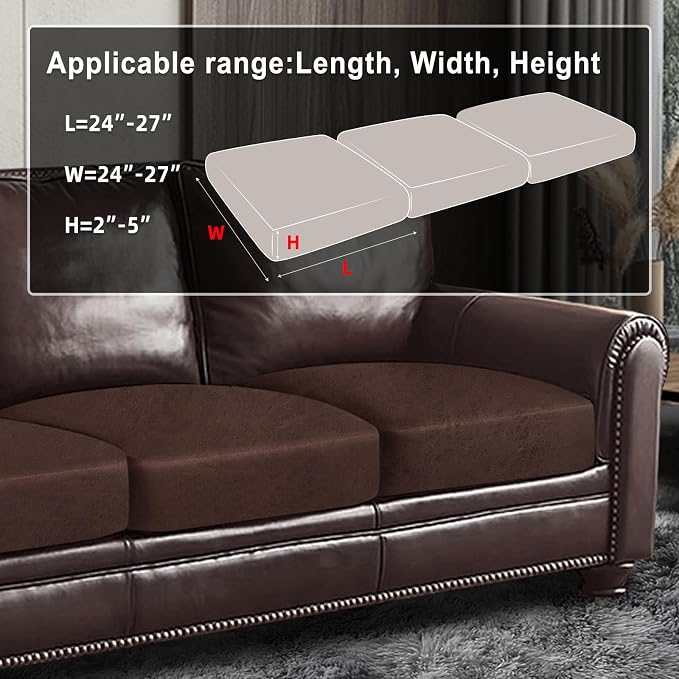 ANARACHON Leather Look Couch Cushion Covers Sofa Seat Slipcovers Sets Couches - Image 3