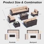 ALAULM 10 Pieces Patio Furniture Set - Image 7