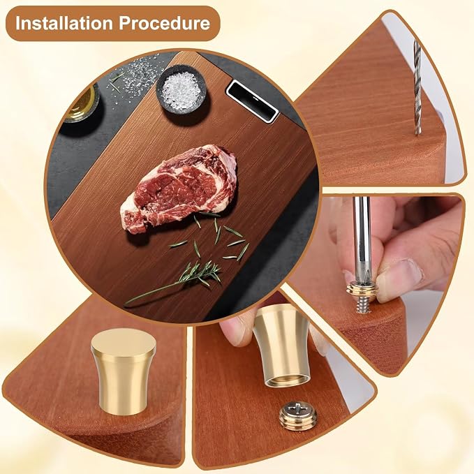 Brass Cutting Board Feet，Chopping Board Feet Set - Image 5