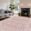 Vintage Pink Living Room Rug, 6x9 Washable Area Rugs by Unknown