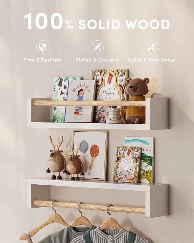 G&W Gruwald Nursery Book Shelves, Wall Bookshelf, Book Shelf - Image 3
