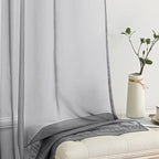 MIULEE Charcoal Grey Sheer Curtains 54 X 108 Inches, 2 Panels | Solid Color - Image 4