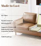 Kingfun Living Room Furniture Sets, 3 Seater Couch and Armchair, Mid Century - Image 3