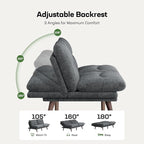 Marsail 66" Futon Sofa Bed, Convertible Corduroy Futon Couch - Image 3