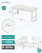 SERWALL Outdoor Dining Table Set, 67‘’ HDPE Patio Dining Set - Image 2