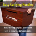 Personalized Engraved Name, Fully Assembled, Solid Wood Storage Trunk - Image 7