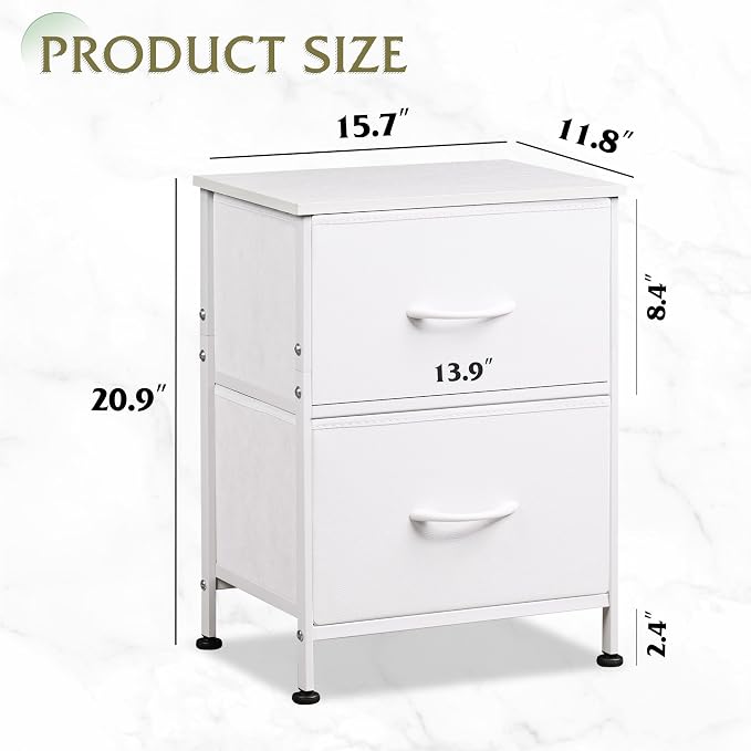 WLIVE White Night Stand, Small Dresser - Image 3