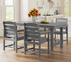 SERWALL Modern Patio Dining Set, 5-Piece Rectangular HDPE Dining Table - Image 9
