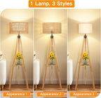 OUTON Boho Rattan Tripod Floor Lamp - Image 5