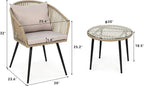 YITAHOME 3-Piece Wicker Small Patio Balcony Chair Set, Outdoor Rattan - Image 7
