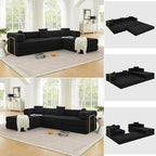 HANXIN 108" Modular Sectional Sofa, Futon Convertible Sofa Bed, Oversized by HANXIN