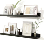 Fun Memories Picture Ledge Shelves Set of 2, 24 Inch Rustic Wall Mounted by FunMemories