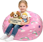 Lukeight Unicorns Stuffed Animals Storage Bean Bag Chair Cover by Lukeight