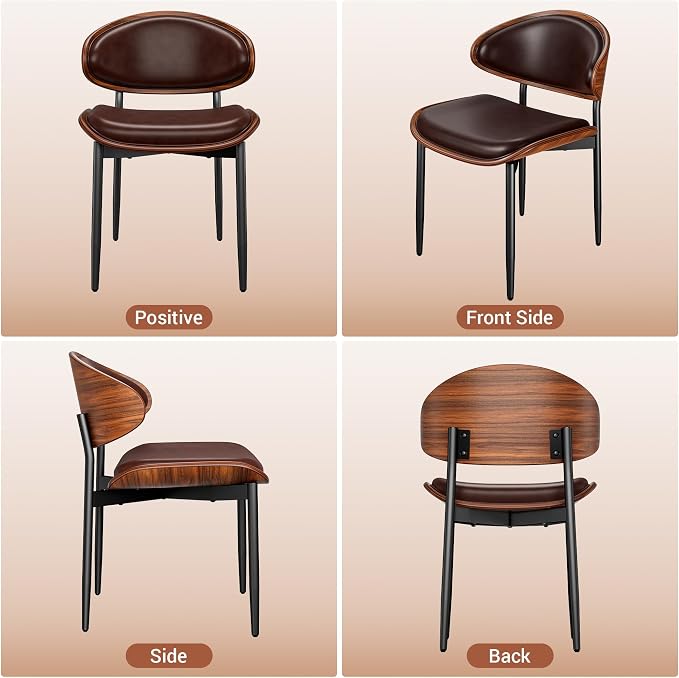YaFiti Dining Chairs Set of 6, Dining Room and Kitchen Chairs, Mid Century - Image 8