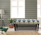 LR Home Tan/Black Upholstered Bench - Image 2