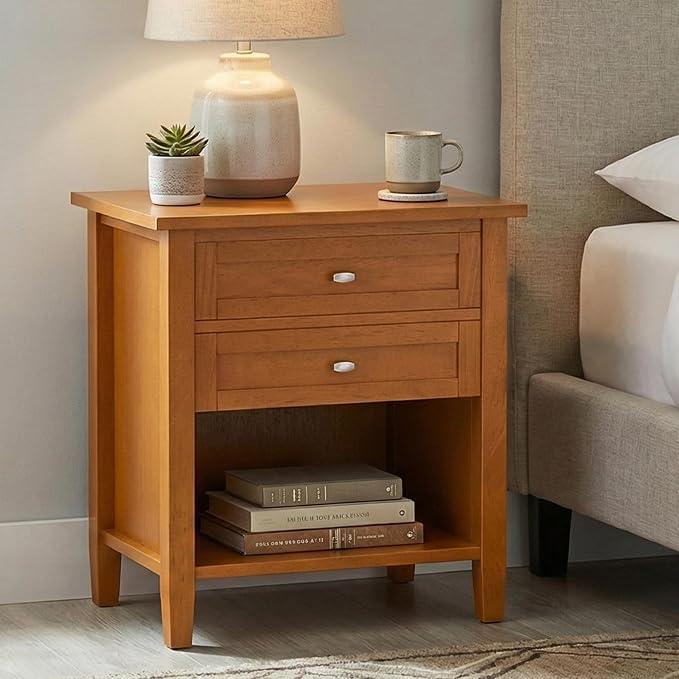 SIMPLIHOME Warm Shaker Bedside Table - Image 2