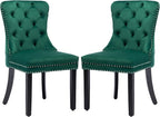 KCC Velvet Dining Chairs Set of 2, Upholstered High-end Tufted Dining Room Chair by KCC