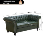 LEVNARY Chesterfield Loveseat, 2 Seater Tufted Couch - Image 2