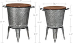 Rustee Rustic Storage Farmhouse Accent Side Table, Antique Galvanized Metal End - Image 3