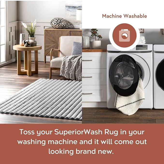 nuLOOM SuperiorWash Collection Kai Silver, Fluffy and Cozy, High Traffic - Image 2
