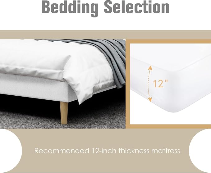 AGARTT Upholstered Platform Bed Frame Full Size - Image 6